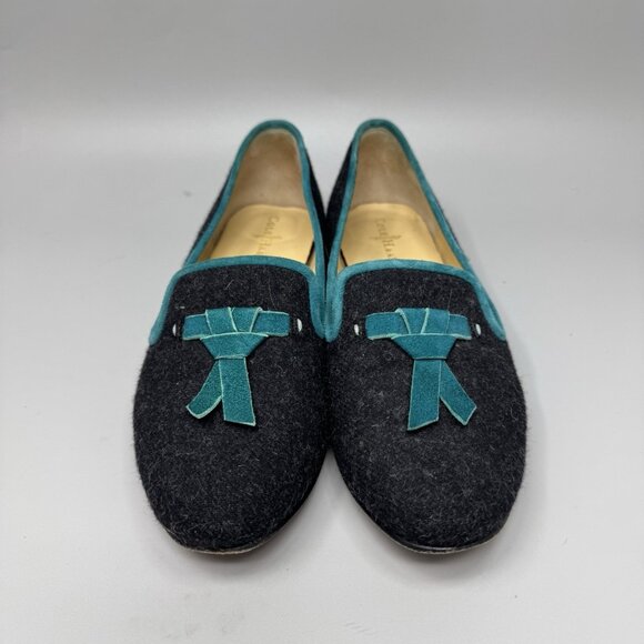 Cole Haan Sabrina Wool Charcoal Gray Teal Loafers Slip On Flats Women’s Sz 6B - Picture 4 of 10
